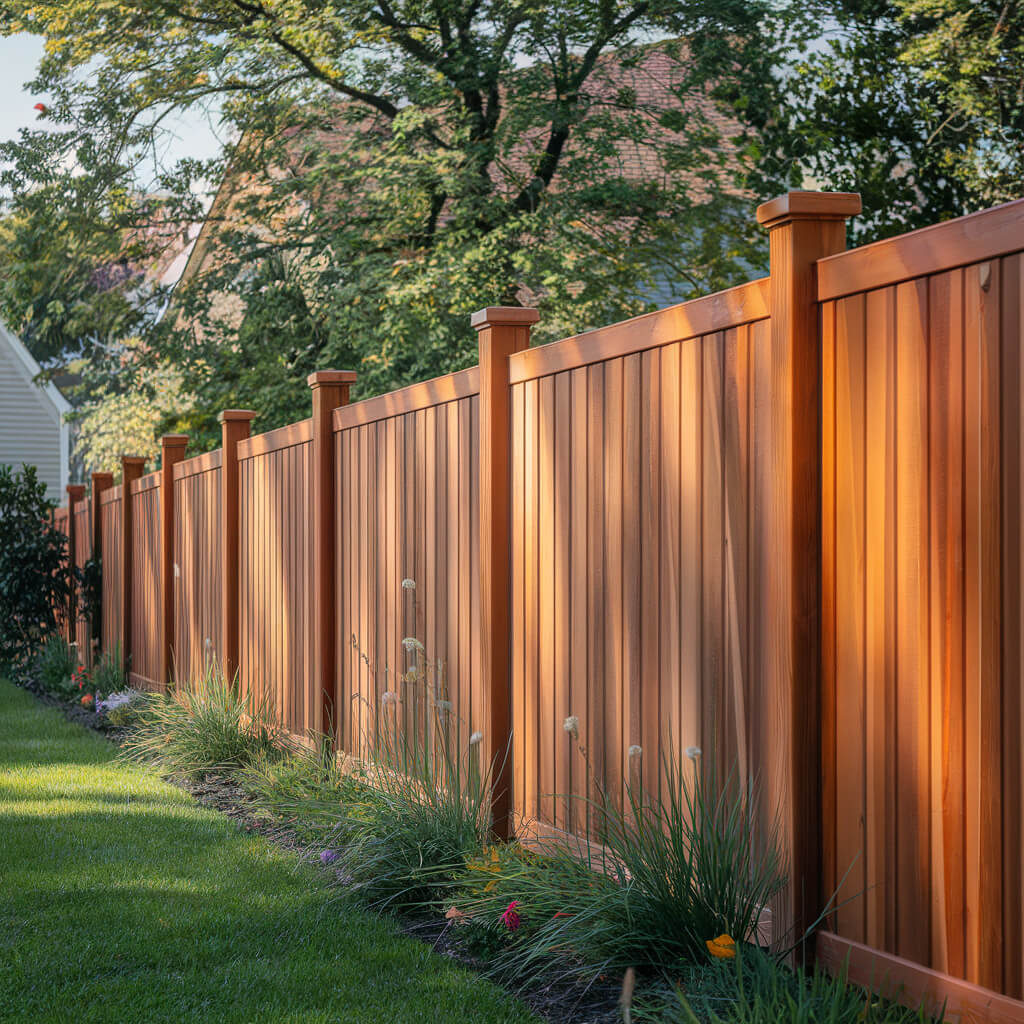 Clôture de bois traité offrant une intimité totale pour cour arrière à Québec